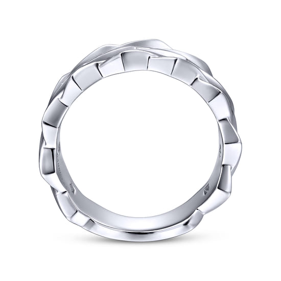 Chain Link Wide Band 925 Sterling Silver angle 2