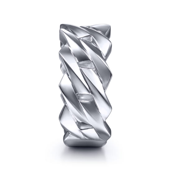 Chain Link Wide Band 925 Sterling Silver angle 4