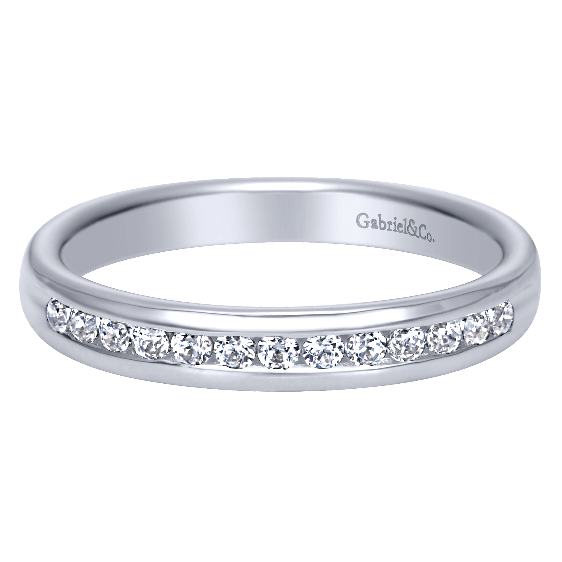 Channel  Classic Diamond Ring in 14K White Gold