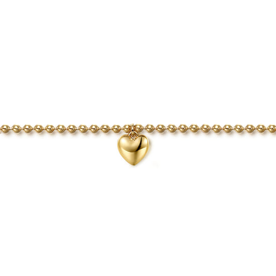 Charm Bracelet Heart 14K Yellow Gold Bujukan angle 2 Charm Bracelet Heart 14K Yellow Gold Bujukan angle 2