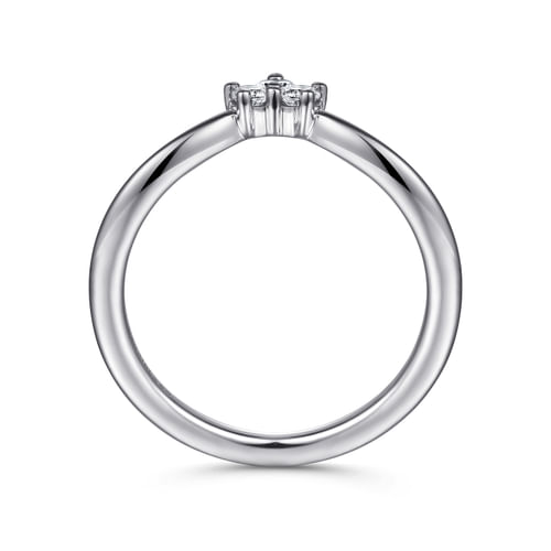 Curved  14K White Gold Diamond Anniversary Band