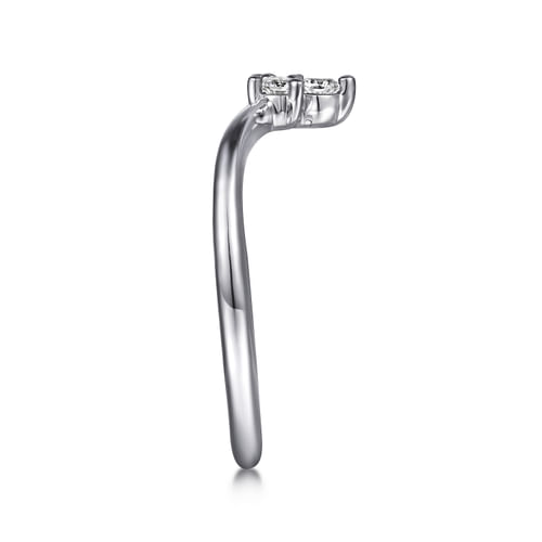 Curved  14K White Gold Diamond Anniversary Band