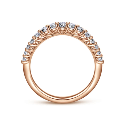 Curved-14K Rose Gold Diamond Anniversary Band