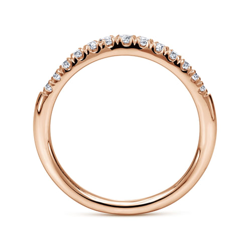 Curved-14K Rose Gold Diamond Anniversary Band
