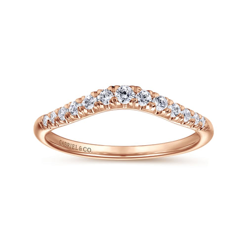 Curved-14K Rose Gold Diamond Anniversary Band