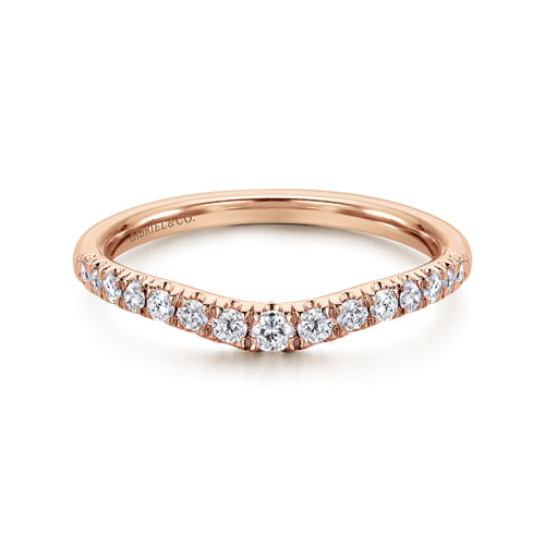 Curved-14K Rose Gold Diamond Anniversary Band