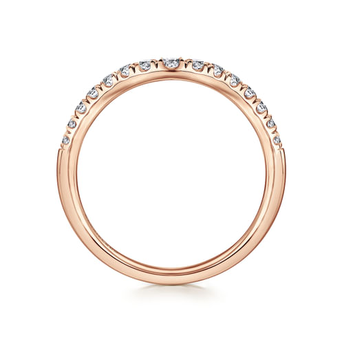 Curved-14K Rose Gold Diamond Anniversary Band