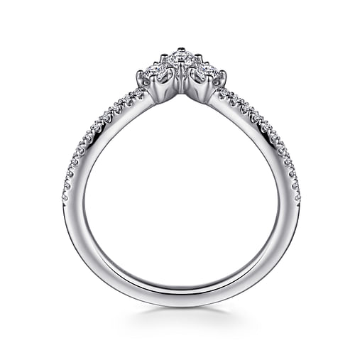 Curved-14K White Gold Diamond Anniversary Band