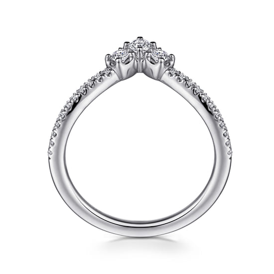 Curved-14K White Gold Diamond Anniversary Band angle 2