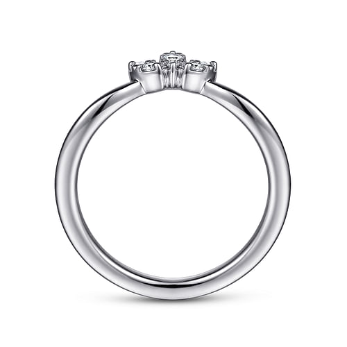 Curved 14K White Gold Diamond Anniversary Band