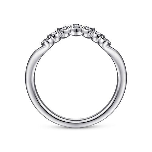 Curved-14K White Gold Diamond Anniversary Band