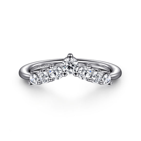 Gabriel - Curved-14K White Gold Diamond Anniversary Band