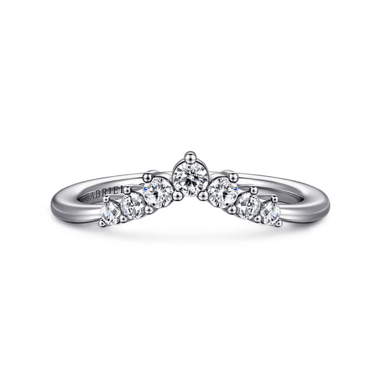 Gabriel - Curved-14K White Gold Diamond Anniversary Band