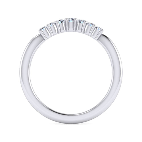 Curved-14K White Gold Diamond Anniversary Band