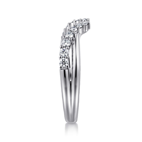 Curved 14K White Gold Diamond Open Anniversary Band