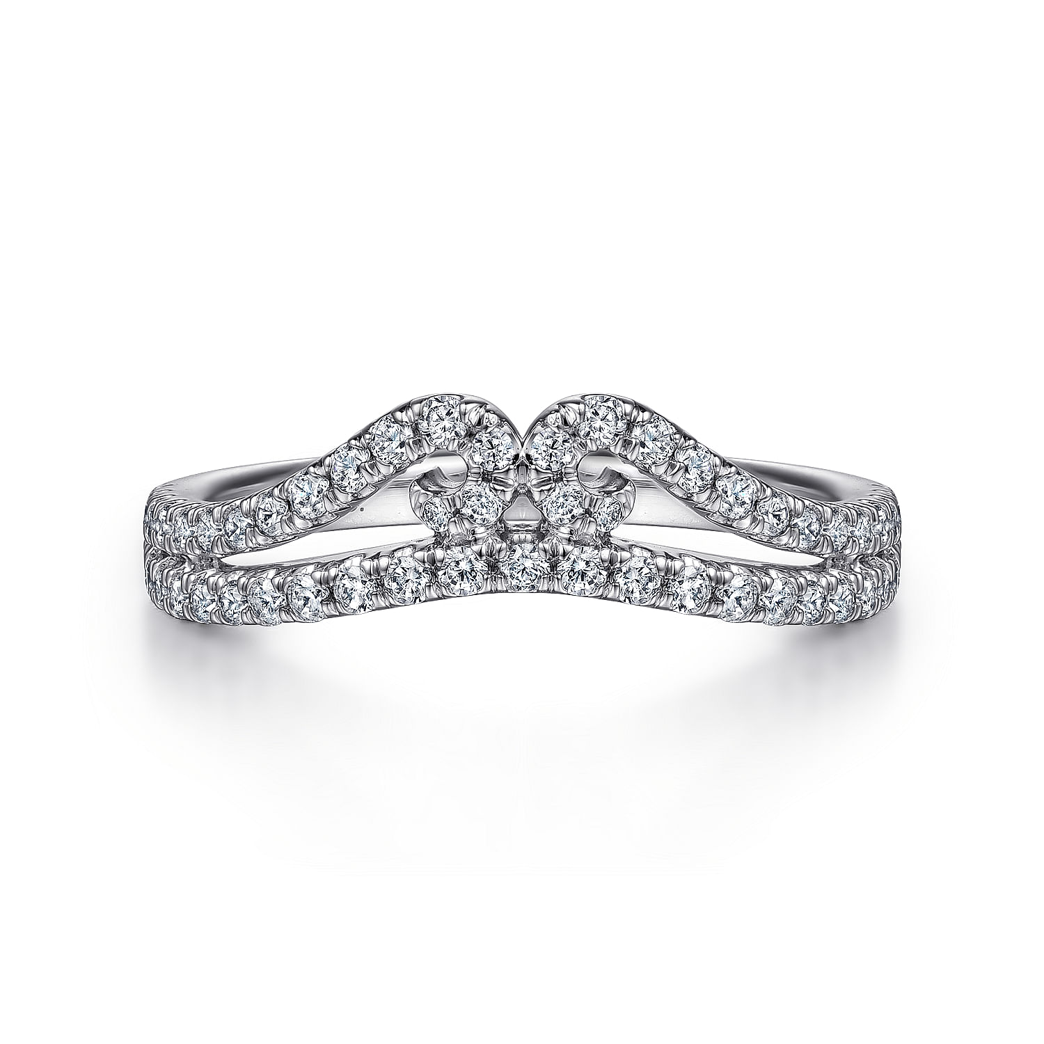 Gabriel - Curved 14K White Gold Twisted Diamond Anniversary Band