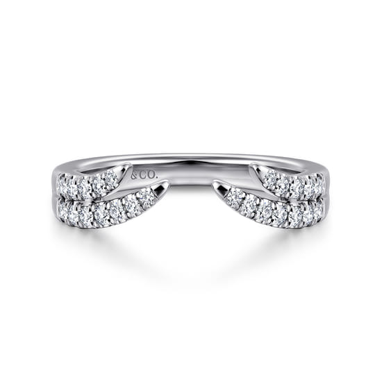 Curved 14K White Gold U Setting Diamond Open Anniversary Band Curved 14K White Gold U Setting Diamond Open Anniversary Band