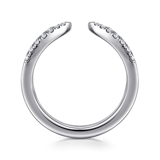 Curved 14K White Gold U Setting Diamond Open Anniversary Band angle 2 Curved 14K White Gold U Setting Diamond Open Anniversary Band angle 2