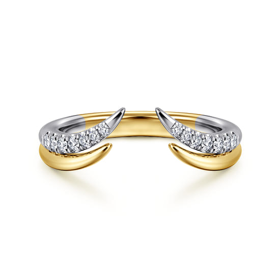 Curved 14K White-Yellow Gold U Setting Diamond Open Anniversary Band Curved 14K White-Yellow Gold U Setting Diamond Open Anniversary Band