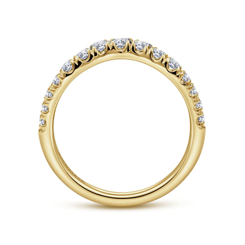 Curved-14K Yellow Gold Diamond Anniversary Band