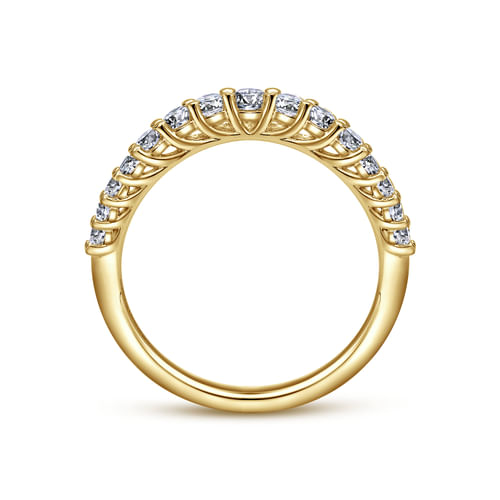 Curved-14K Yellow Gold Diamond Anniversary Band