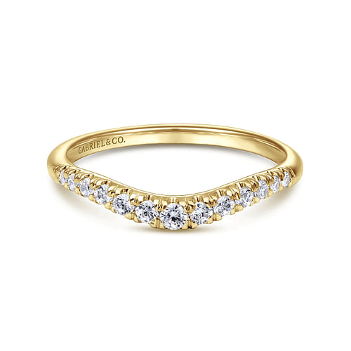 Curved-14K Yellow Gold Diamond Anniversary Band