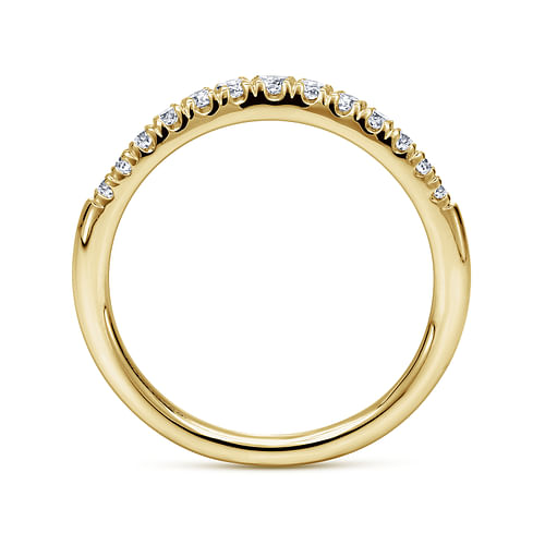 Curved-14K Yellow Gold Diamond Anniversary Band