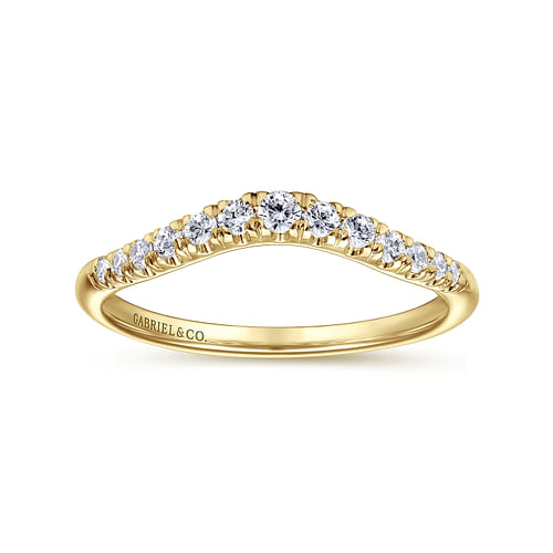 Curved-14K Yellow Gold Diamond Anniversary Band