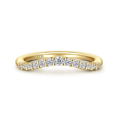 Curved-14K Yellow Gold Diamond Anniversary Band