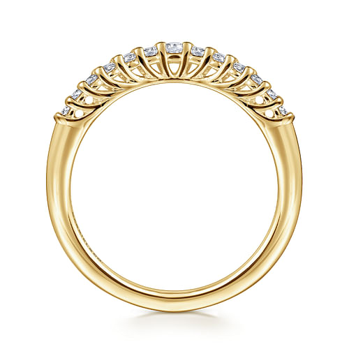 Curved-14K Yellow Gold Diamond Anniversary Band