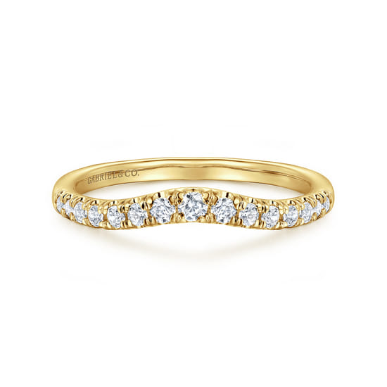 Curved-14K Yellow Gold Diamond Anniversary Band
