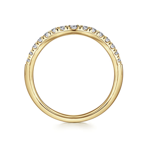 Curved-14K Yellow Gold Diamond Anniversary Band