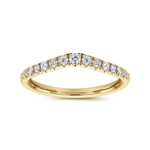 Curved-14K Yellow Gold Diamond Anniversary Band