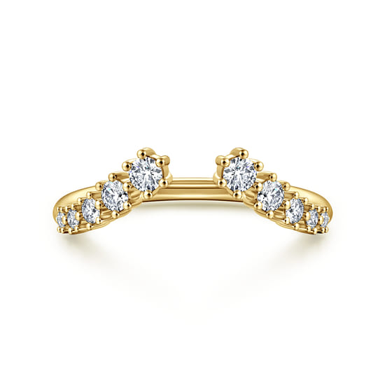 Curved 14K Yellow Gold Open Diamond Anniversary Ring Curved 14K Yellow Gold Open Diamond Anniversary Ring