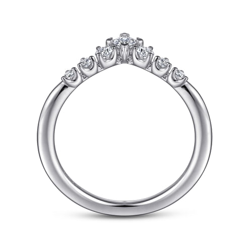 Curved Platinum Princess Cut and Round Diamond Anniversary Band