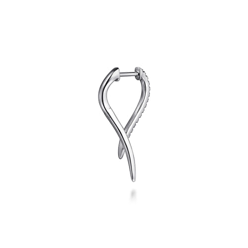 Drop Earrings 14K White Gold Diamond 0.18ct