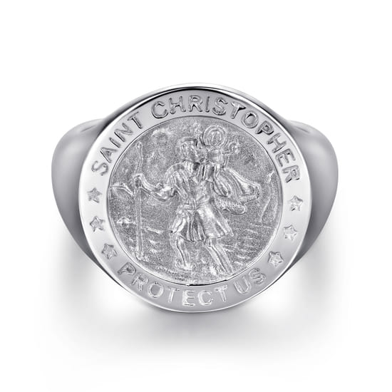 Emboss Signet Wide Band 925 Sterling Silver