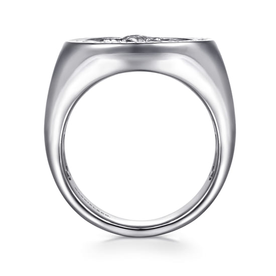 Emboss Signet Wide Band 925 Sterling Silver angle 2
