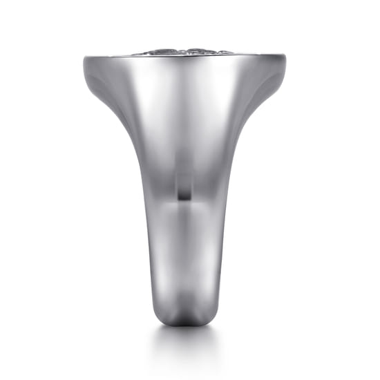 Emboss Signet Wide Band 925 Sterling Silver angle 4