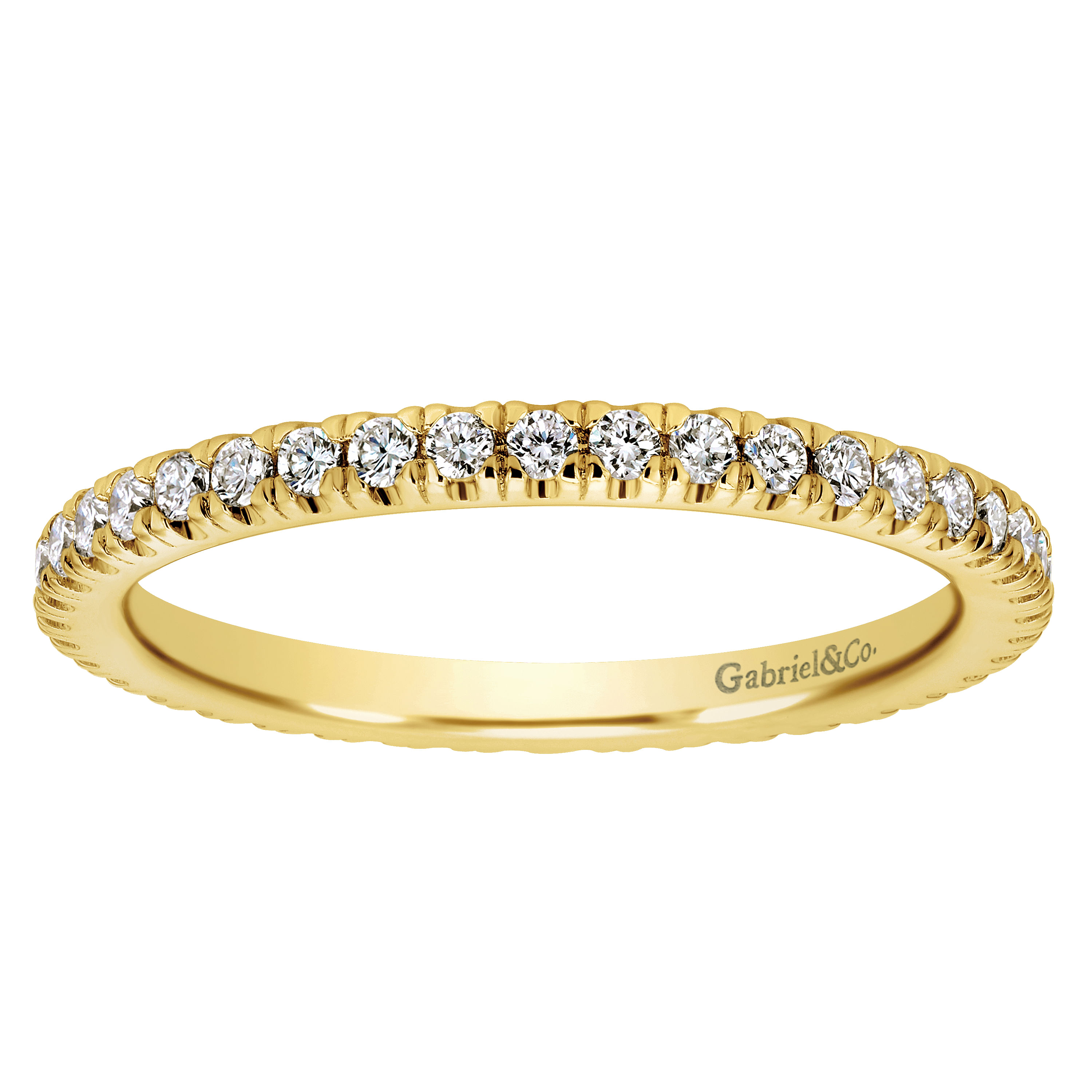 French Pavé  Eternity Diamond Ring in 14K Yellow Gold