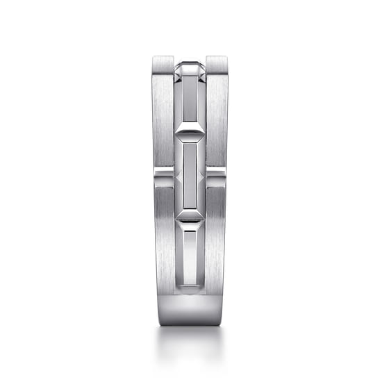 Geometric Wide Band 925 Sterling Silver angle 4