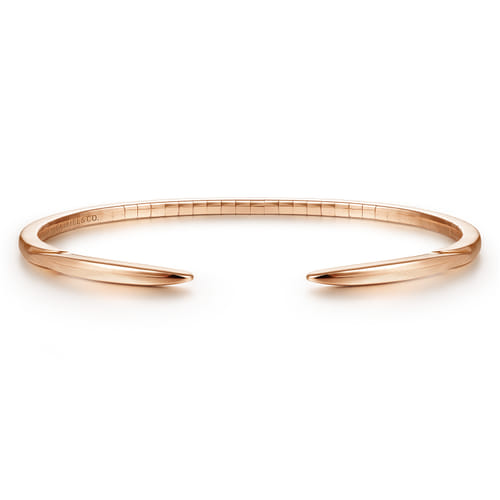 High Polished 14K Rose Gold Split Cuff Bracelet