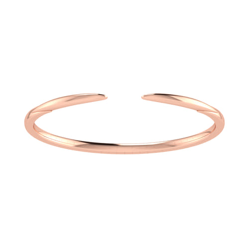 High Polished 14K Rose Gold Split Cuff Bracelet