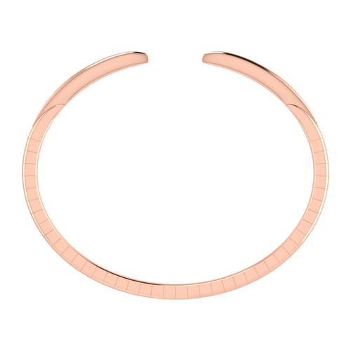 High Polished 14K Rose Gold Split Cuff Bracelet