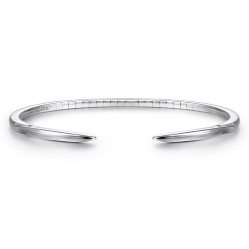High Polished 14K White Gold Split Cuff Bracelet