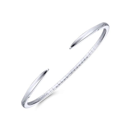 High Polished 14K White Gold Split Cuff Bracelet