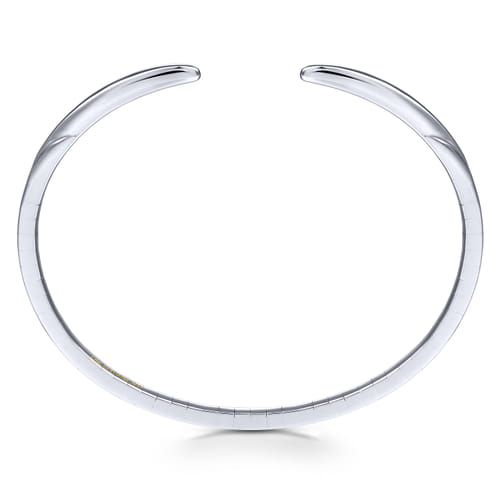 High Polished 14K White Gold Split Cuff Bracelet