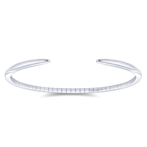 High Polished 14K White Gold Split Cuff Bracelet