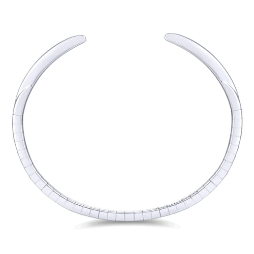 High Polished 14K White Gold Split Cuff Bracelet