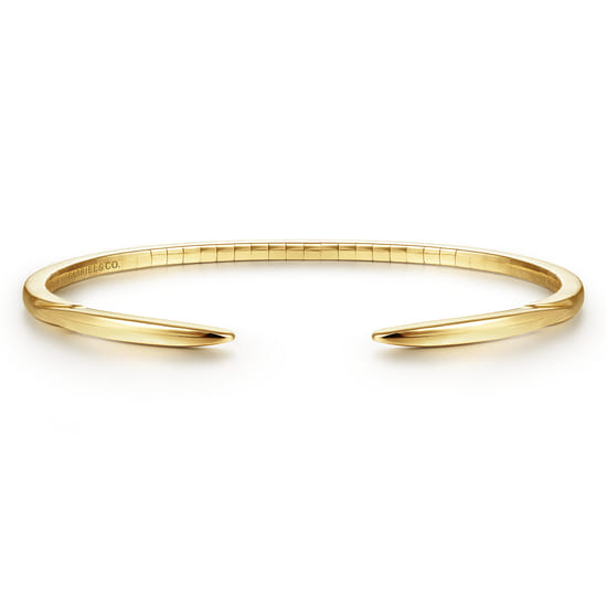 High Polished 14K Yellow Gold Split Cuff Bracelet
